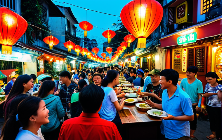 수제맥주와 소비자 심리 - Craft Beer Tasting Event**
"A vibrant outdoor craft beer tasting event in Hanoi's Old Quarter. Focu...
